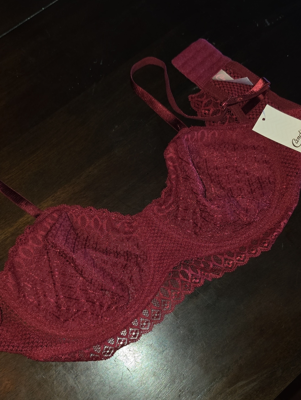 Candie's Burgundy Lace Underwire Bra